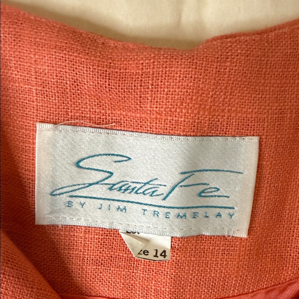 VTG Sleeveless Coral Midi Dress with Gold Buttons - Picture 2 of 9